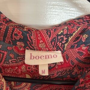 Boemo Red and Navy Paisley Dress